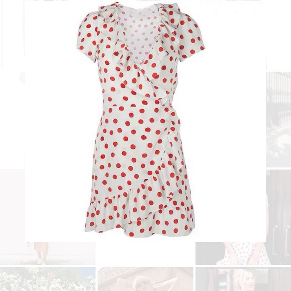 COPY - Realisationpar 100% silk polka dot wrap dr… - Picture 5 of 8